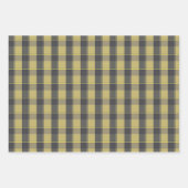 Tartan daisy lemon yellow grey set wrapping paper geschenkpapier set (Vorderseite)