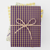 Tartan daisy lemon yellow purple wrapping paper geschenkpapier set (Beispiel)
