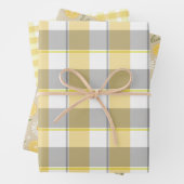 Tartan-Daisy-Limonengelb-Beige-Set Geschenkpapier Set (Beispiel)