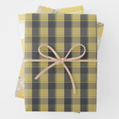 Tartan-Daisy-Limonengelb-Grau-Set-Geschenkpapier Geschenkpapier Set (Beispiel)