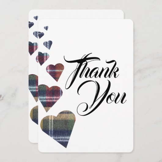 Tartan Dankeschön Karte (Vorne/Hinten)