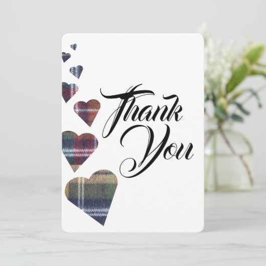 Tartan Dankeschön Karte (Stehend Vorderseite)