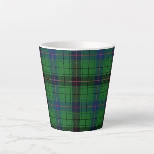 Tartan Davidson Kariert Green Black Rustic Milchtasse (Vorderseite)