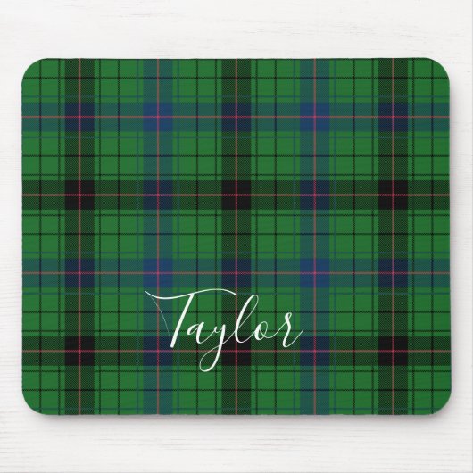 Tartan Davidson Plaid Blue Green Personalized Mousepad (Vorne)