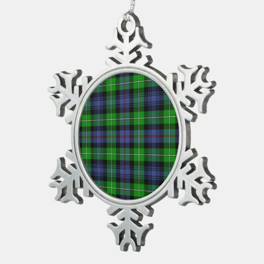 Tartan der Mackenzie Schneeflocken Zinn-Ornament (Rechts)