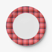 Tartan-Design Pappteller (Vorderseite)