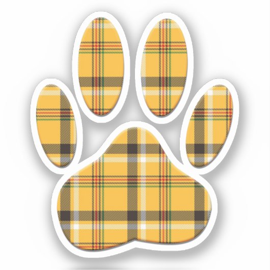 Tartan Dog Paw Print Aufkleber (Vorderseite)