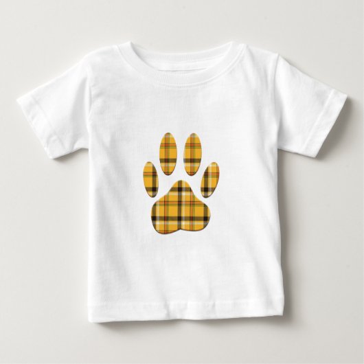Tartan Dog Paw Print Baby T-shirt (Vorderseite)