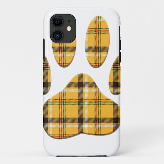 Tartan Dog Paw Print Case-Mate iPhone Hülle (Rückseite)