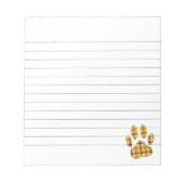 Tartan Dog Paw Print Custom Liner Notizblock (Vorderseite)