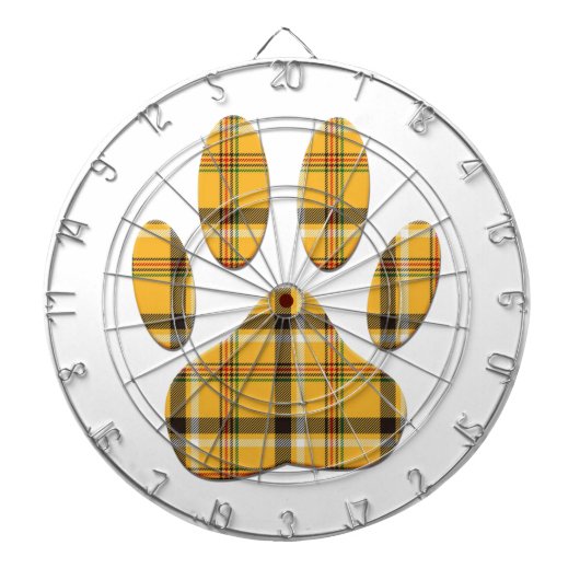 Tartan Dog Paw Print Dartscheibe (vorne)