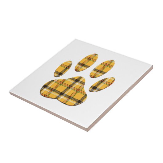 Tartan Dog Paw Print Fliese (Seite)