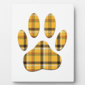 Tartan Dog Paw Print Fotoplatte (Vorderseite)