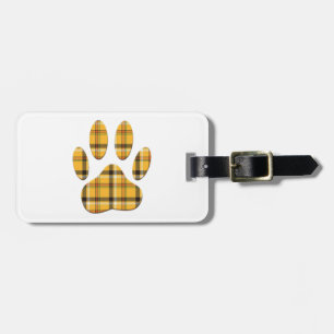 Tartan Dog Paw Print Gepäckanhänger