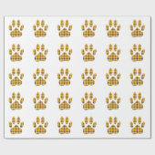 Tartan Dog Paw Print Geschenkpapier (Flach)
