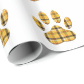 Tartan Dog Paw Print Geschenkpapier (Rolleneckpunkt)