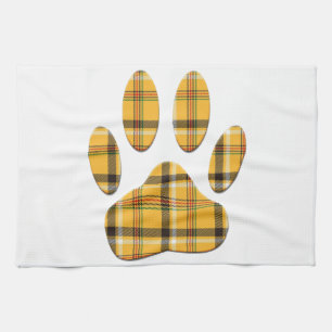 Tartan Dog Paw Print Handtuch