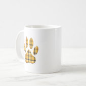 Tartan Dog Paw Print Kaffeetasse (Vorderseite Links)