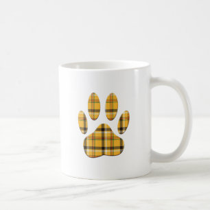 Tartan Dog Paw Print Kaffeetasse