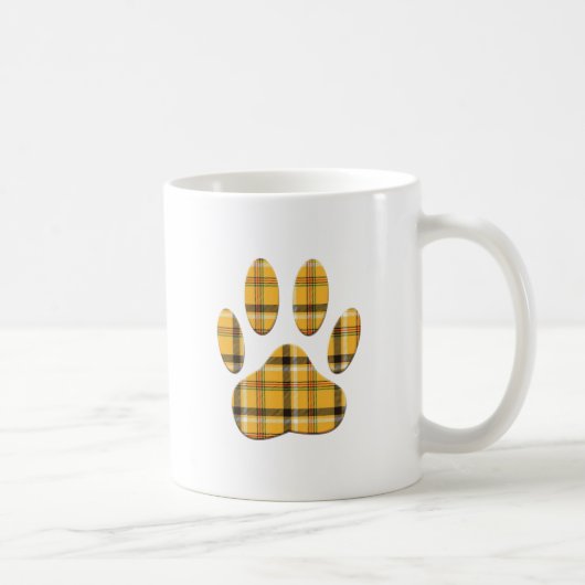 Tartan Dog Paw Print Kaffeetasse (Rechts)