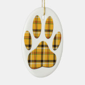 Tartan Dog Paw Print Keramik Ornament (Rechts)