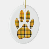 Tartan Dog Paw Print Keramik Ornament (Rechts)