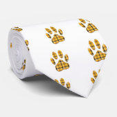Tartan Dog Paw Print Krawatte (Gerollt)