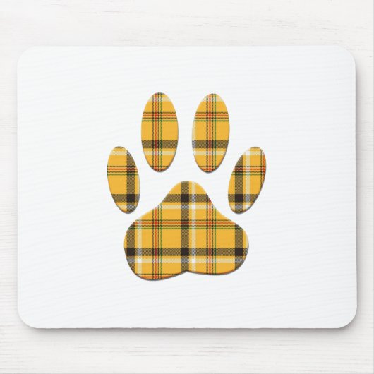 Tartan Dog Paw Print Mousepad (Vorne)