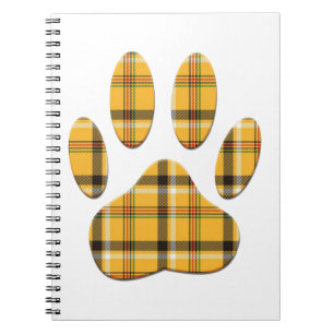 Tartan Dog Paw Print Notizblock