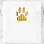 Tartan Dog Paw Print Ovaler Aufkleber (Tasche)