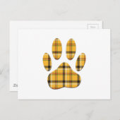 Tartan Dog Paw Print Postkarte (Vorne/Hinten)