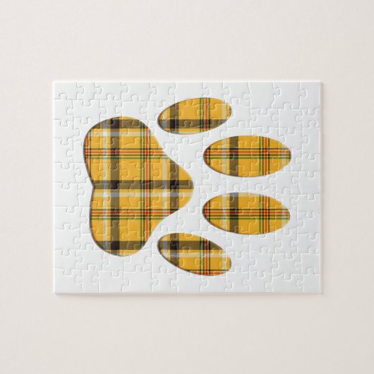 Tartan Dog Paw Print Puzzle (Horizontal)