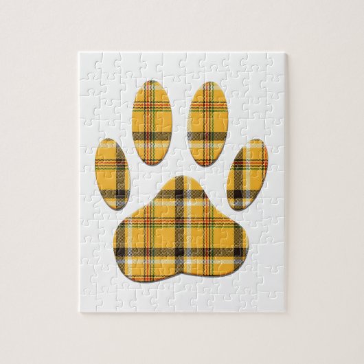 Tartan Dog Paw Print Puzzle (Vertikal)