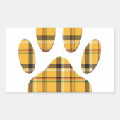 Tartan Dog Paw Print Rechteckiger Aufkleber (Vorderseite)