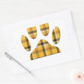 Tartan Dog Paw Print Rechteckiger Aufkleber (Umschlag)