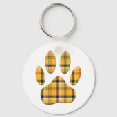 Tartan Dog Paw Print Schlüsselanhänger (Vorderseite)