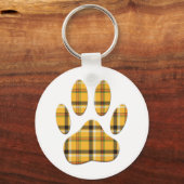 Tartan Dog Paw Print Schlüsselanhänger (Vorderseite)