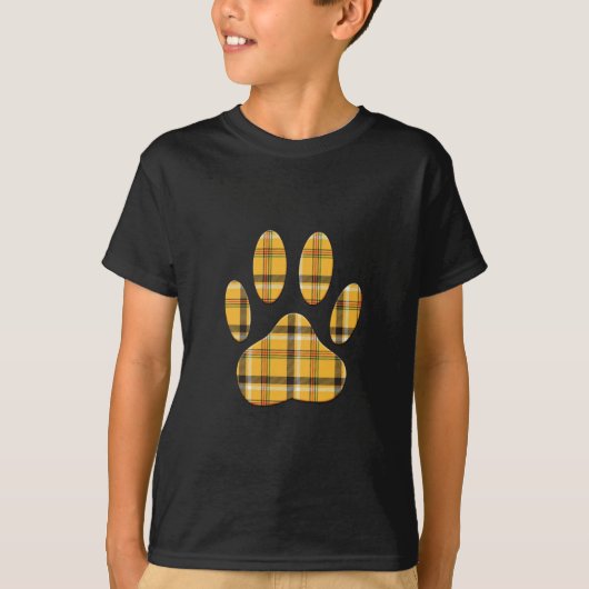 Tartan Dog Paw Print T-Shirt (Vorderseite)