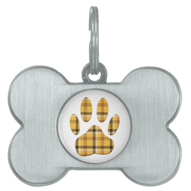 Tartan Dog Paw Print Tiermarke (Vorderseite)