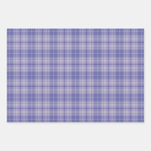 Tartan - Dunkel Lila-Mauve-Zement-Weiß Geschenkpapier Set (Vorderseite)