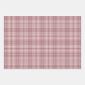 Tartan - Dunkel und hellrosa mit Zement weiß Geschenkpapier Set (Vorderseite)