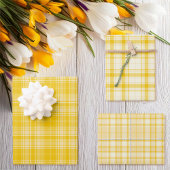 Tartan - Dunkelgelb bis pastellgelb Geschenkpapier Set