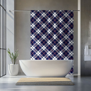 Tartan-Duschvorhang Korallen-Navy Geschenk für Ren Duschvorhang
