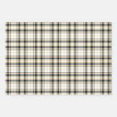 Tartan - Elfenbein-Senf-Gold und -Grafit Geschenkpapier Set (Vorderseite)