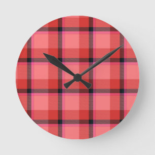 Tartan-Entwurf Runde Wanduhr