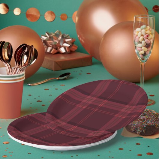 Tartan Fabric 9" Rundpapierplatte Pappteller (Multi)