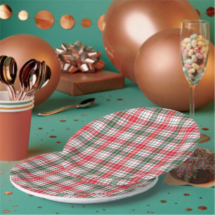 Tartan Fabric 9" Rundpapierplatte Pappteller