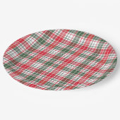 Tartan Fabric 9" Rundpapierplatte Pappteller (Schrägansicht)
