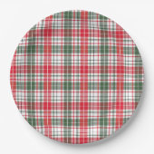 Tartan Fabric 9" Rundpapierplatte Pappteller (Vorderseite)