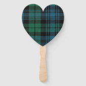 Tartan Fabric Heart Hand Fan Fächer (Rückseite)